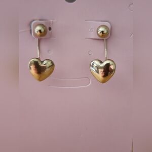Stainless Steel Heart Drop Earrings